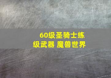 60级圣骑士练级武器 魔兽世界